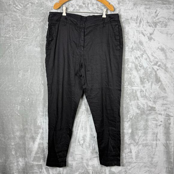 Poetry Pants Womens‎ 14 Black Tapered Linen Blend - Picture 1 of 12